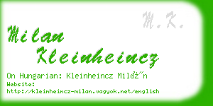 milan kleinheincz business card